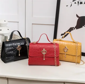 

Female Bag Crocodile Pattern Small Square Bag 2020 Crossbody Chains Faux Leather Shoulder Handbags Coin Purse