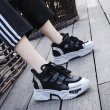 

Luxury Platform Shoes Women Fashion Sneakers Woman Shoes Mesh Breathable Lace-up 2022 New Ladies Loafers Female Casual Shoes