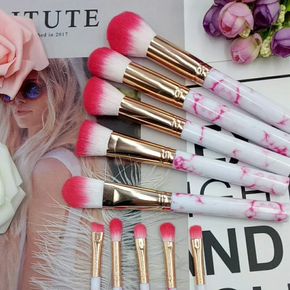 10 PCS Set Marbling Makeup Brushes Kit Eye Shadow Brushes Portable Make Up Brush Universal Beauty 4