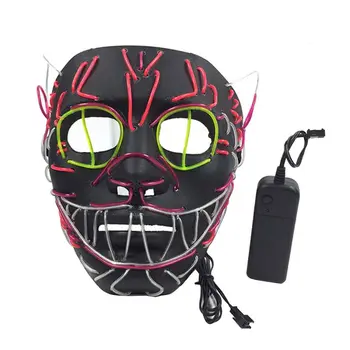

Halloween Funny LED Mask Purge Wire Light Up Cat Skull Masks Rave Party Festival Cosplay Costume Supplies