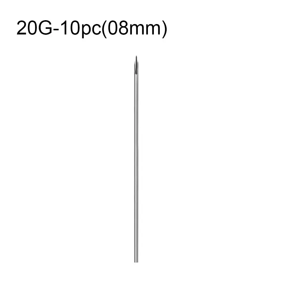 20G-1pc 1 шт. одноразовые стерильные медицинские стальные иглы для пирсинга для губ, ушей, носа пупка три-Скошенные полые иглы боди-арт набор аксессуаров - Габаритные размеры: 20G-1pc