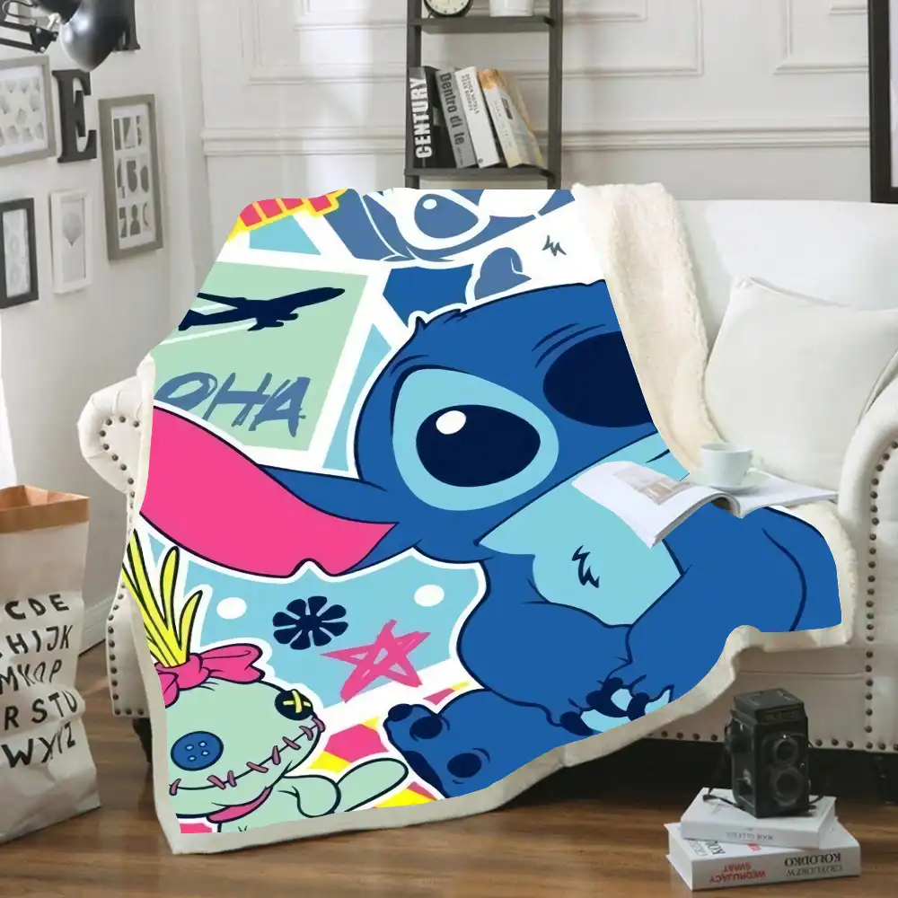 Lilo Stitch 3D Printed Sherpa Disney Blanket Thows Couch Quilt Cover Travel Bedding Plush Throw Fleece Blanket Bedspread Gift Blanket Swaddling AliExpress