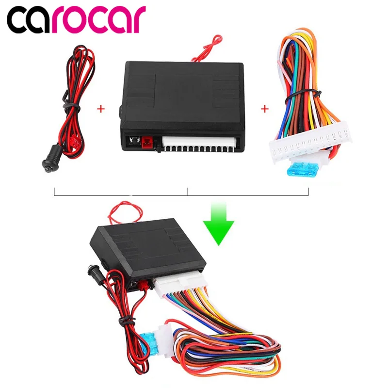 Carocar, Универсальная автомобильная система ввода без ключа, кнопка старта, стоп, светодиодный брелок, центральный комплект, дверной замок с пультом дистанционного управления