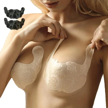 

Sexy Bra For Women Adhesive Silicone Push Up Bra Pads Strapless Petal Lace Breast Lift Tape Invisible Pad Enhancers Stick On Bra