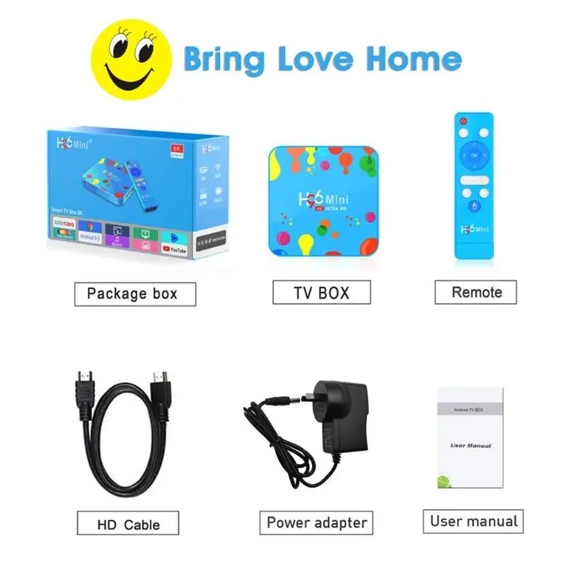 H96 Mini H6 Android 9,0 4 Гб+ 128 ГБ BT 2,4G/5G wifi набор верхней коробки с пультом дистанционного управления несколько языков и формат Sub-Title видео