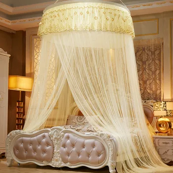 

Dome Large Mosquito Net Princess Floor Lace Installation-Free Mosquito Net Ceiling Large Encryption Ceiling Mosquito Net
