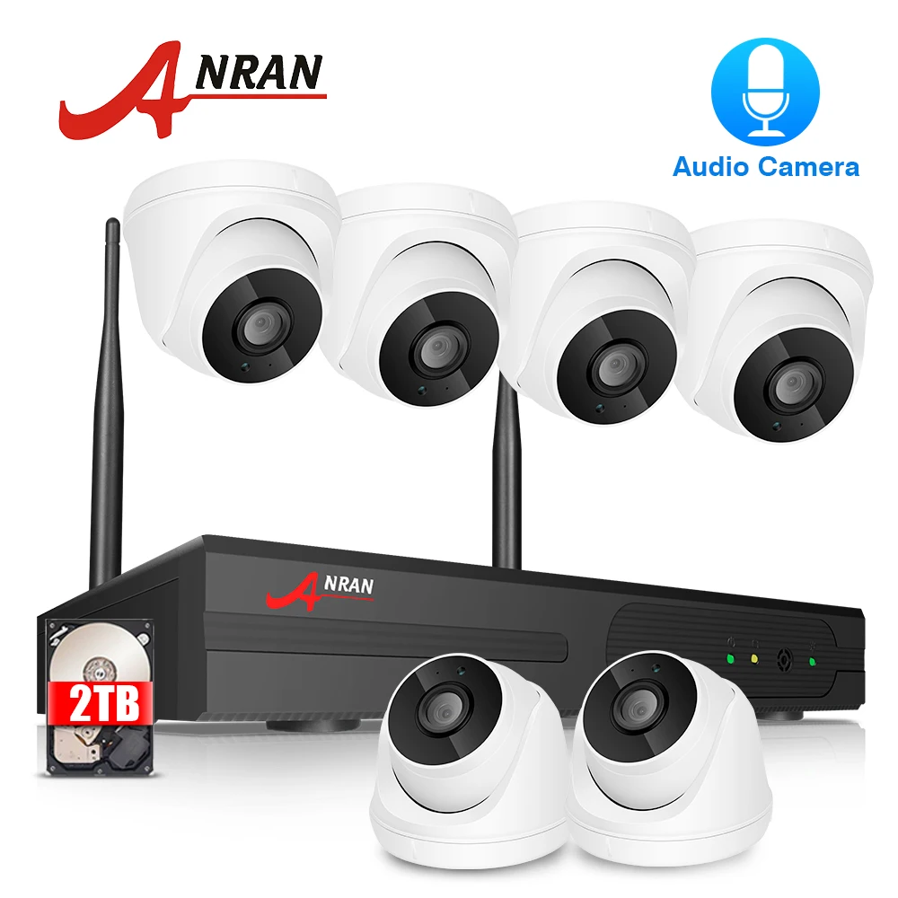 ANRAN 1080P HD аудио CCTV камера система 8 CH NVR набор Wifi камера безопасности домашняя беспроводная система видеонаблюдения - Цвет: 6 Camera 8 CH NVR