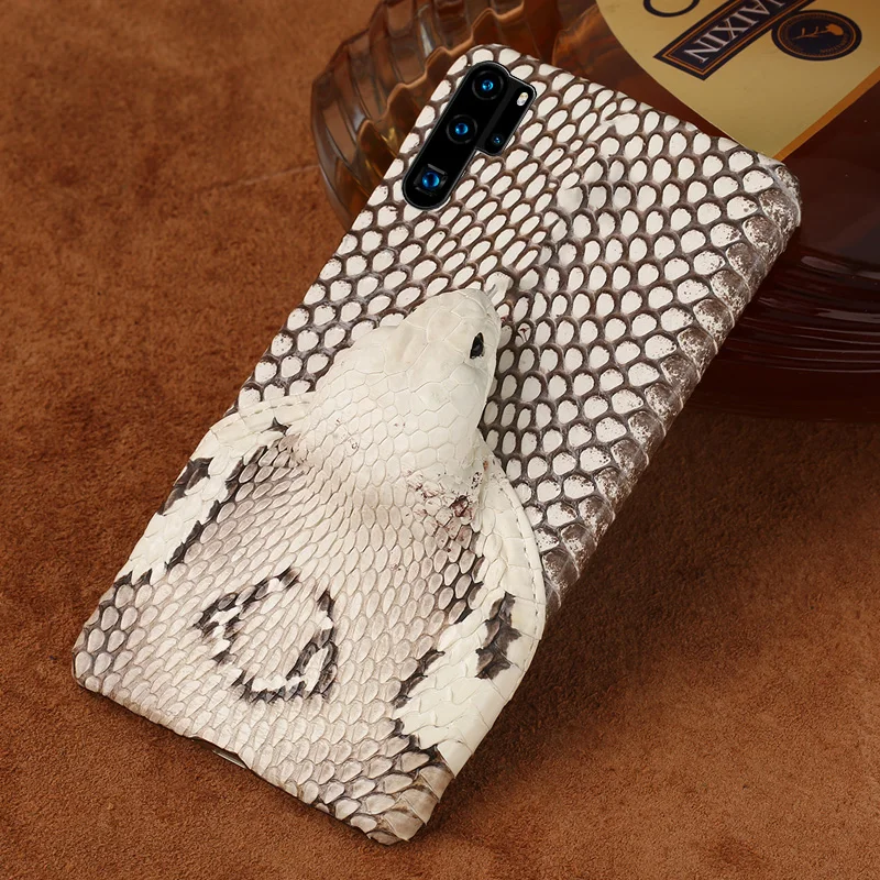 

Genuine Leather snakeskins 3D Phone Case For Huawei P60 P50 Mate 50 40 Pro P30 P40 Lite Cove For Honor 70 80 90 Magic 5 Pro X9A