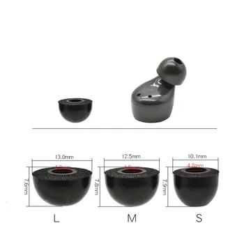 

6pc/3 Pair S M L Memory Foam Ear Tips for TWS Ture Wireless Earbuds- Bragi Dash Pro The Headphone Samsung Gear IconX Galaxy Buds