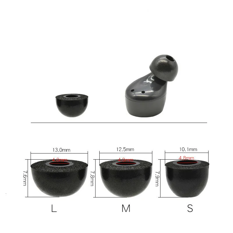 6pc 3 Pair S M L Memory Foam Ear Tips for TWS Ture Wireless Earbuds Bragi Dash Pro The Headphone Samsung Gear IconX Galaxy Buds
