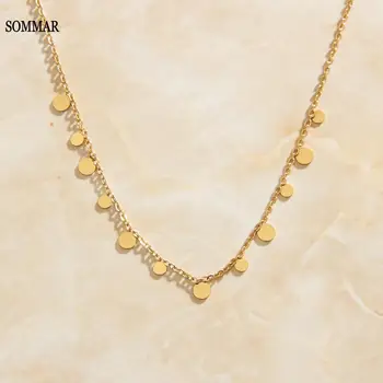 

SOMMAR 2020 Collier Choker lengt 40cm extender 5cm adjust Gold Chain Necklace For Women Jewelry Stainless Steel Necklaces Set