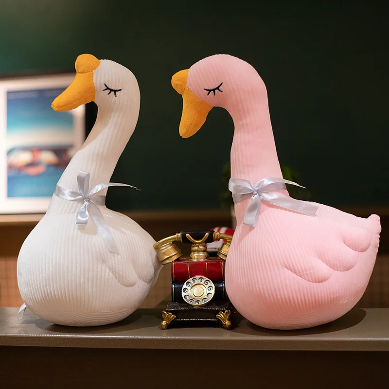 Lovely White Pink Goose Plush Toy Cute Fashion Sleeping Pillow High Quality Stuffed Doll Funny Sweet Gift For Friends Kids Girl large capacity shoulder bag for work travel tote bag hand carry bag trendy zipper tote bag for girl gift for friends