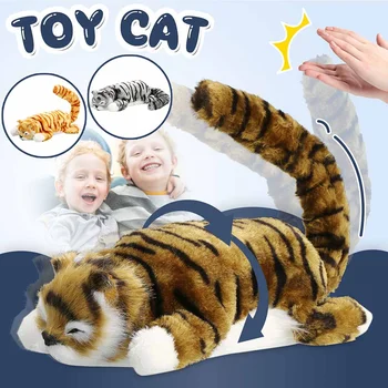 

Interactive Sound Control Toys Electronic Robot Cat Kid Plush Electronic Toy Clap and Tail Swing for Children Kids Baby Gift