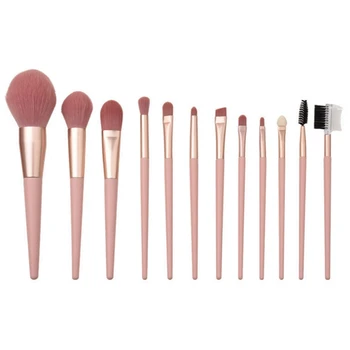 

12Pcs Makeup Brushes Nude Pink Beauty Tool Kit Loose Powder Blush Eye Shadow Brush Pack Beauty Makeup Brush