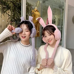 Tiktok New Warm Earmuffs Children Cartoon Earmuffs Cute Moving Rabbit Ears Plush Ear Warmer Girl Ear Muffs Ear Warmer 귀마개
