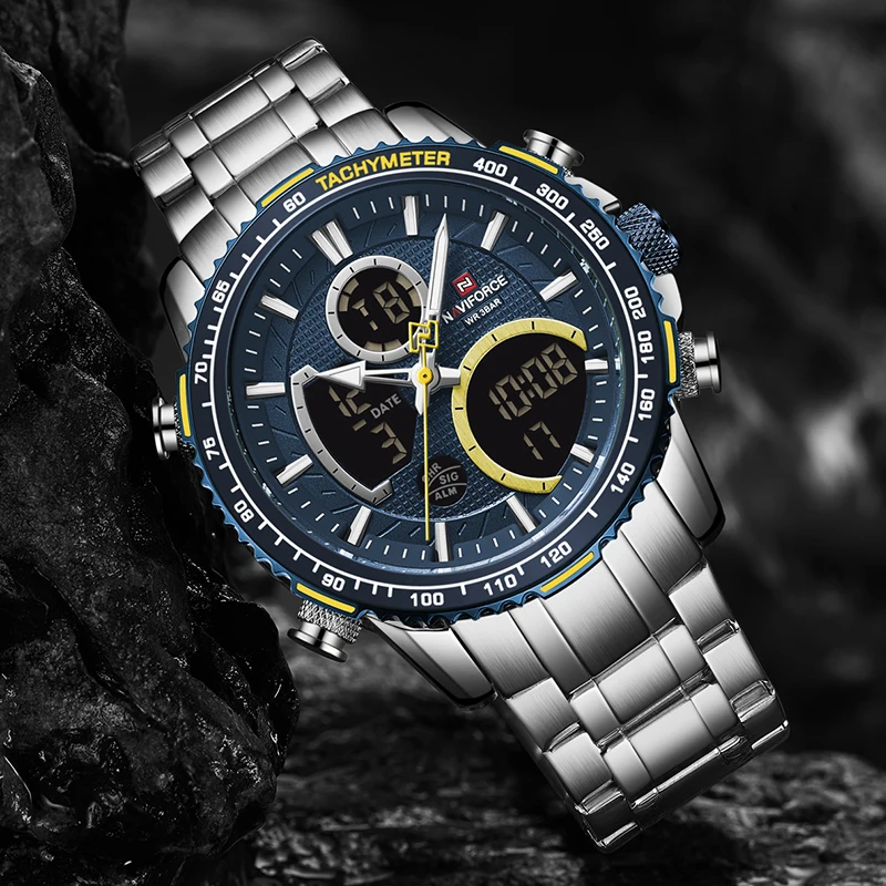 NAVIFORCE Men Watch Top Luxury Brand Big Dial Sport Watches Mens Chronograph Quartz Wristwatch Date Male Clock Relogio Masculino 4