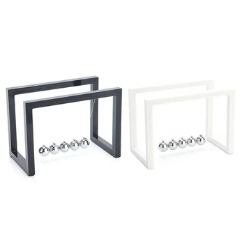 

2 Pcs Newton Balls Cradle Balance Ball Newtons Pendulum Ornaments Home Decorations Desk Decoration Toy Gift , White & Black