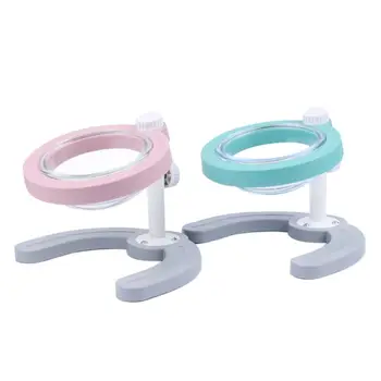 

Raised Pet Bowls for Dogs Cat Adjustable Single Glass Bowl Water Dish Neck Guard
