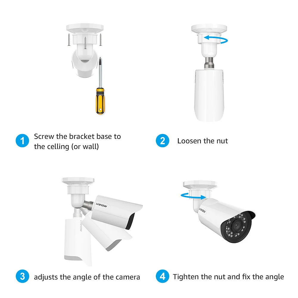  H.View 8CH CCTV System 1080P 8CH CCTV DVR Surveillance System 4PCS 1080P 2.0MP IR Outdoor Security  - 32309536585
