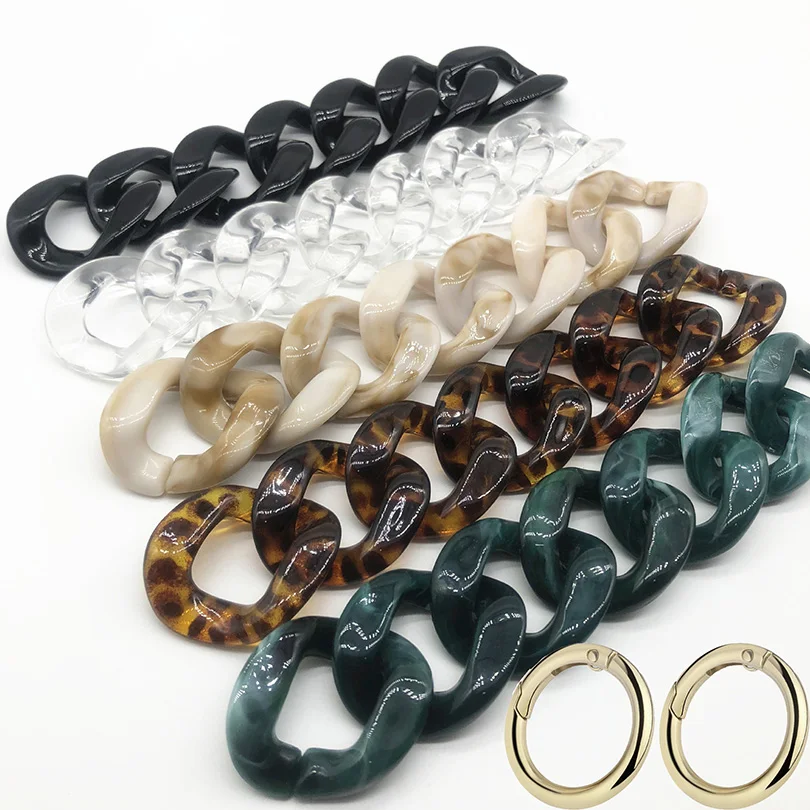 Luz peso resina bolso correa cuello correa de cadena elegante Color leopardo Mini negro de plata de oro de Hardware para la opción