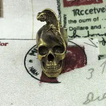 EDC латунный нож бусины Чистая медь ящерица череп зонтик веревка нож бусины подвесной фонарик