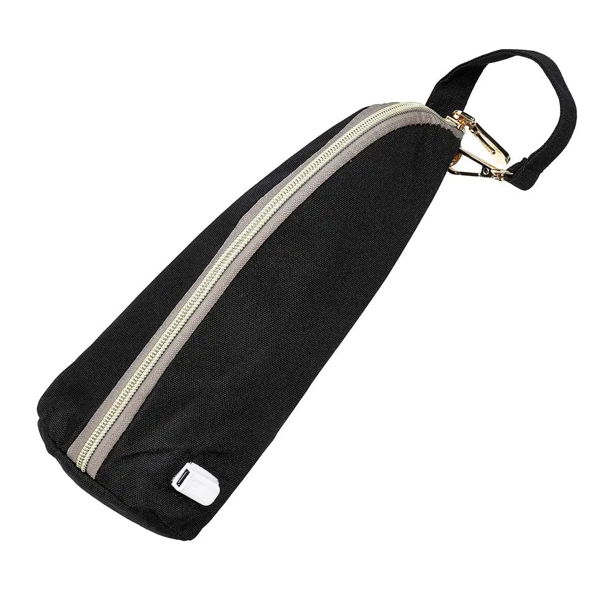 Black USB Подогреватель детских бутылочек для молока портативный подогреватель молока для путешествий бутылочка для кормления детей термостат с подогревом крышка 45-50 градусов Цельсия - Цвет: Black