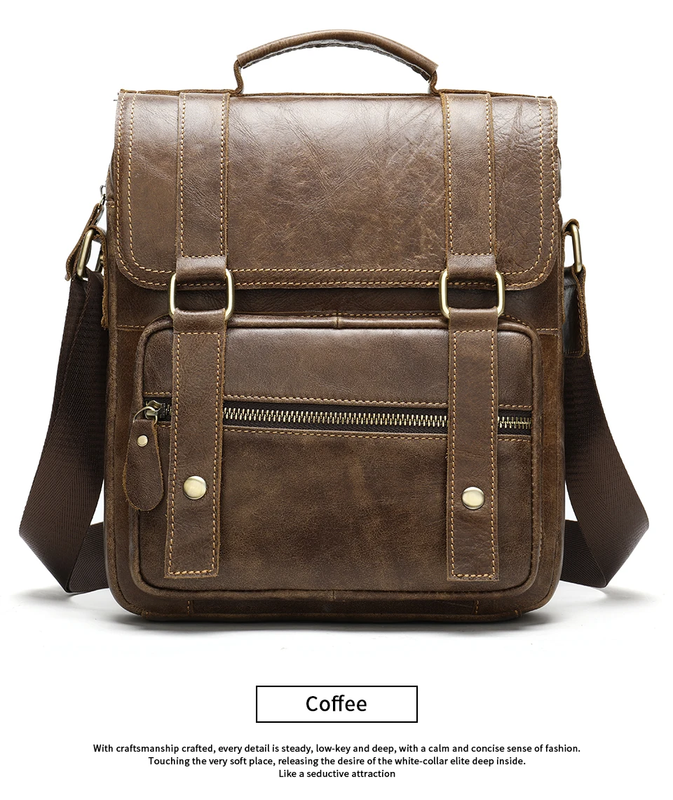 Мужская сумка через плечо WESTAL, мужская сумка-Кроссбоди из натуральной кожи, мужская сумка, винтажная сумка-мессенджер, мужские сумки с застежкой-молнией, 8633