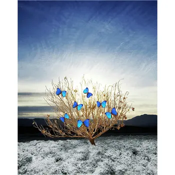 

Full Square Round Mosaic Blue butterfly landscape Picture of Rhinestone 5D Diamond Painting Diamond Embroidery Unique Gift