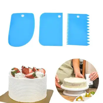 

3pcs/set Food Grade Multifunctional Teeth Edge DIY Tools Scraper Set Decorating Cake Pastry Smooth Baking Kitchen Cream