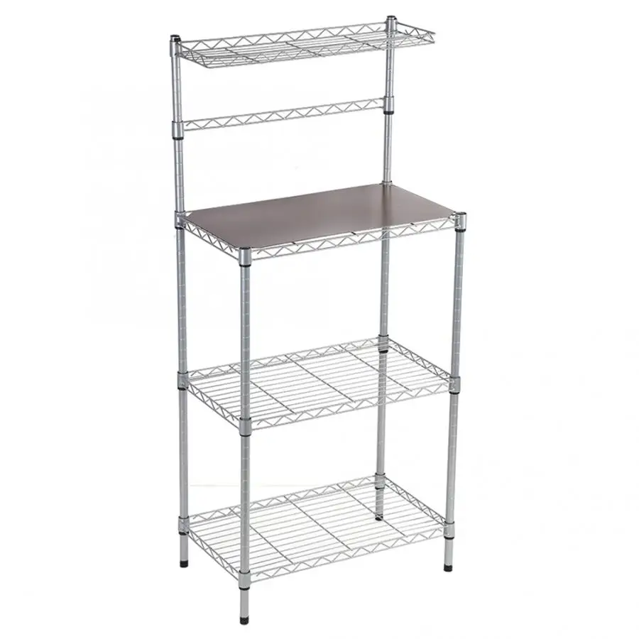 

3 Tier Kitchen Shelf Decker Microwave Storage Pantry Standing Rack Shelf with Detachable Wheels