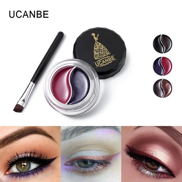 Follome Double Color Eyeliner Cream Professional Long-lasting Black Easy to Wear Waterproof Makeup Tool Matte Eyeshadow |