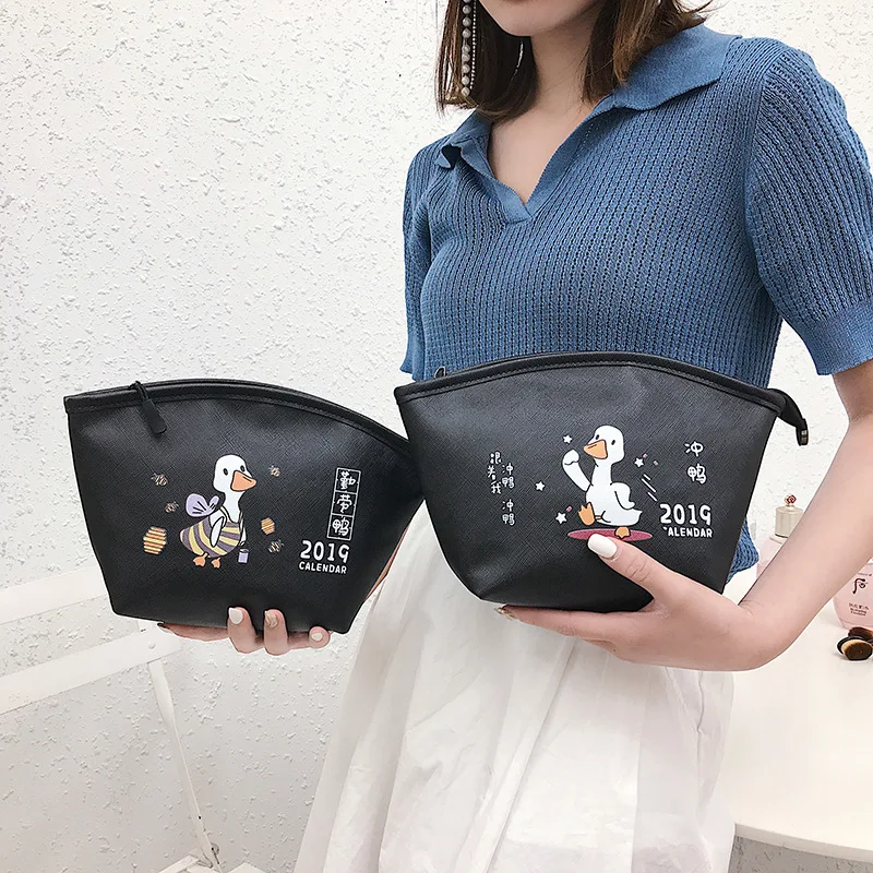 

New Style PU Makeup Bag Large Capacity Portable Bag Waterproof Cartoon Printed Storgage Bag Set Logo