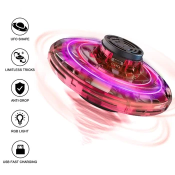 

UFO Flynova Fidget Spinner Stress Relief LED Hobby Hand Operated Drones Toys Juguetes Zabawki Gift for Kids Child Dropship