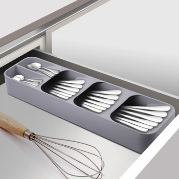 

Kitchen Storage Organizer Drawer Cutlery Organizer Tray Spoon Knife Fork Cutlery Separation Storage Box Kitchen Tool Utensils