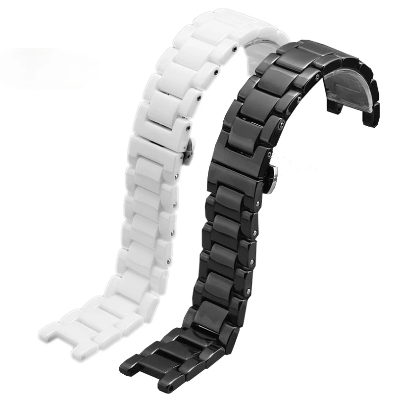 Gucci Notch Ceramic Watch Band Black 