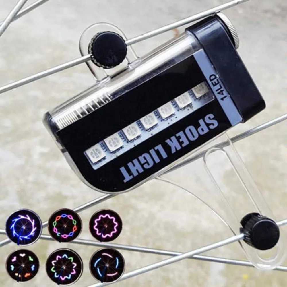 14 LED Bicycle Wheel Signal Tire Spoke Light Colorful 30 Changes Bike Motorcycle Safety Night Cycling Lights Accessories BC0048 (10)