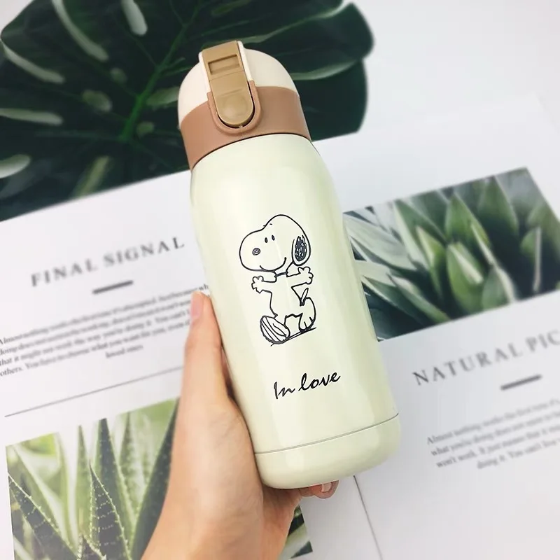 

Korean-style Cartoon Dog Insulated Cup Portable Cute Student Snoopy Glass Small Super Meng Fresh Portable Bottle