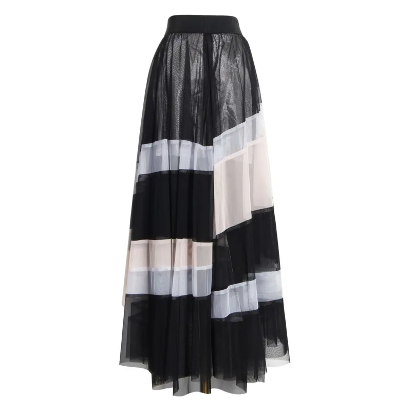 

XUXI High Waist Mini Half-length Skirt Women Streetwear A-Line Irregular Contrasting Color Thin Sexy Autumn 2020 FZ2875