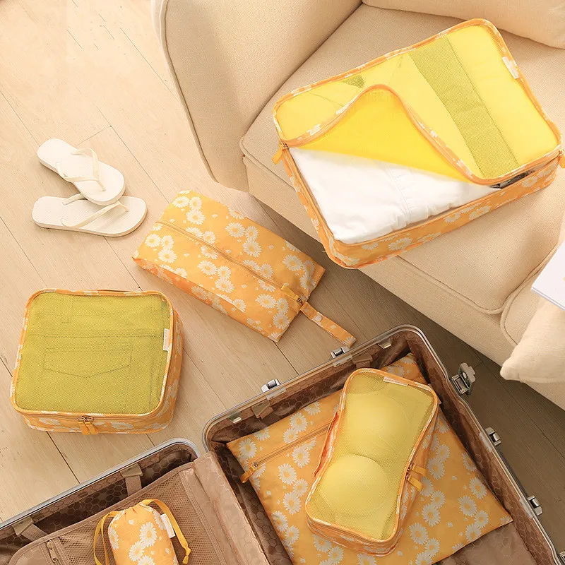 6 шт./компл. прочная дорожная сумка унисекс набор упаковочных кубиков органайзер