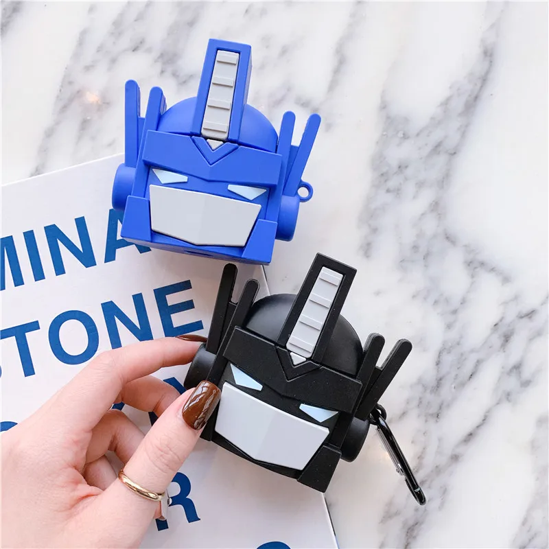 

3DCartoon Transformers Optimus Prime Headphone Cases For Apple Airpods 1 2 Cute Silicone Protection Earphone Cover Accessories