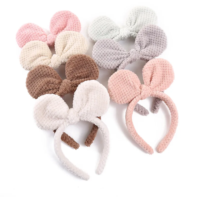 New Fashion Girl Headband Soft Plush Wash Face Hairband Kids Women Lovely Rabbit Ears Head Hoop Fine Cartoon Hair Accessories |