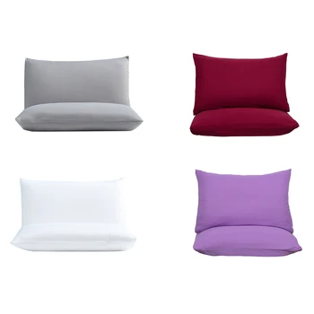 

2 pcs Simple Waterproof Double Sides Terry Pillow Covers Solid color Anti Allergic Bedroom Soft comfortable household Supplies