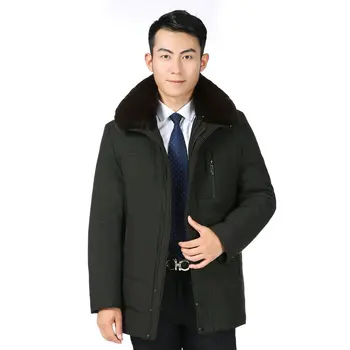 

Army Green Black Puffer Parkas Men Winter Fur Collar Liner Detachable Design Thick Thermal Puff Basic Coat Male Warm Overcoat
