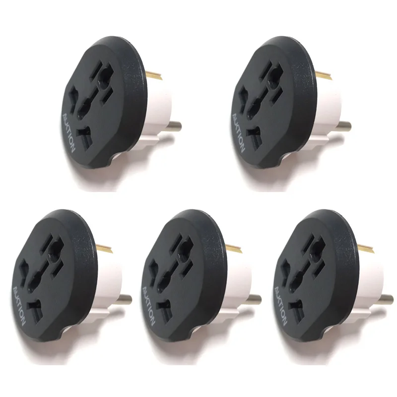 5PCS Black 5 шт./лот AUKTION Универсальный адаптер ЕС США Великобритания AU CN в ЕС переходник Европа конвертер зарядное устройство для путешествий настенная розетка адаптер - Цвет: 5PCS Black