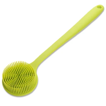 

With Handle Exfoliating Scrub Back Scrubber Long Handle Bristles Portable Massage Bath Cleaning Soft Silicone Body Eco-friendly
