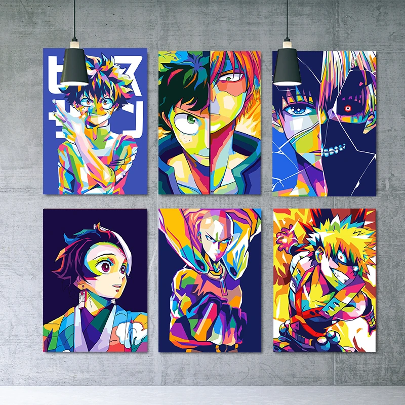 Pop Art Poster Painting Anime Canvas | Japanese Room Decor | Anime Pictures  Room - Painting & Calligraphy - Aliexpress