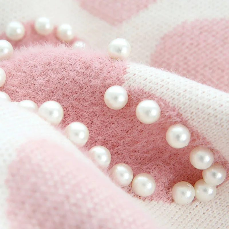 Günstig Oansatz gestrickte frauen pullover und pullover perle perlen süße dame elegante pullover outwear mantel tops