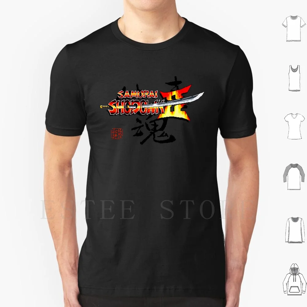 Shobdown 2 ( Neo Geo Title Screen ) T Shirt Uomo Cotone 6Xl Shodown Snes Super Snk Neo Geo Arcade L'Ultima Lama Fatial Fury 2D