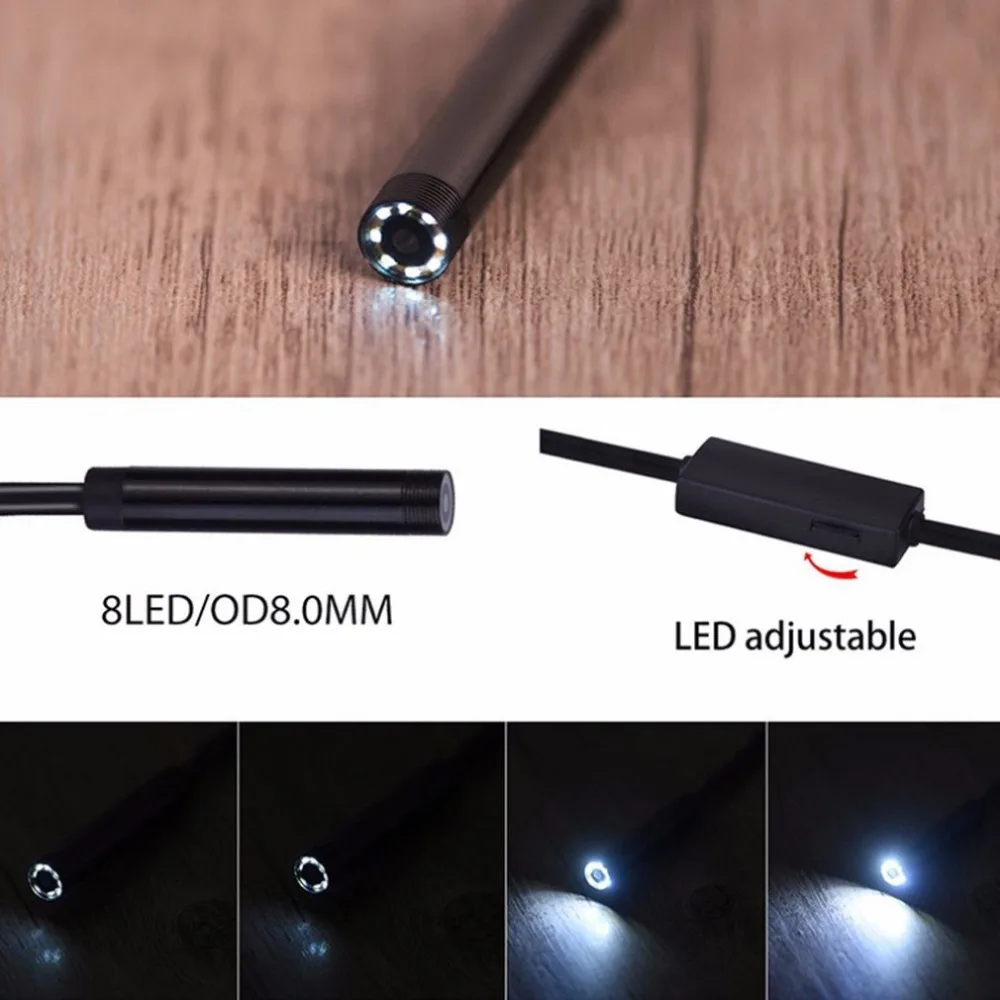 USB эндоскоп 8 мм объектив Android эндоскоп 1200P камера осмотр эндоскоп 8 светодиодный водонепроницаемый телефон ПК бороскоп