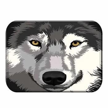 

1 40 * 60 Classic Tiger Wolf Pattern Non-slip Animal Suede Carpet Door Mat Kitchen Non-slip Mat Outdoor Living Room Floor Mat .
